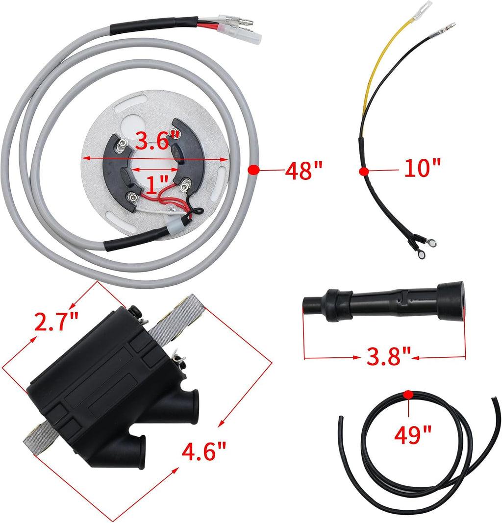 Electronic Ignition Kit Compatible with Honda Dyna S CB500 CB550 CB750 (1969-1978), Includes Ignition DS1-2, 5-Ohm Coil DC8-1 & DW-200 Plug Wires