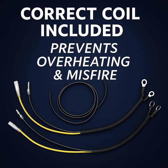 Electronic Ignition Kit Compatible with Honda Dyna S CB500 CB550 CB750 (1969-1978), Includes Ignition DS1-2, 5-Ohm Coil DC8-1 & DW-200 Plug Wires