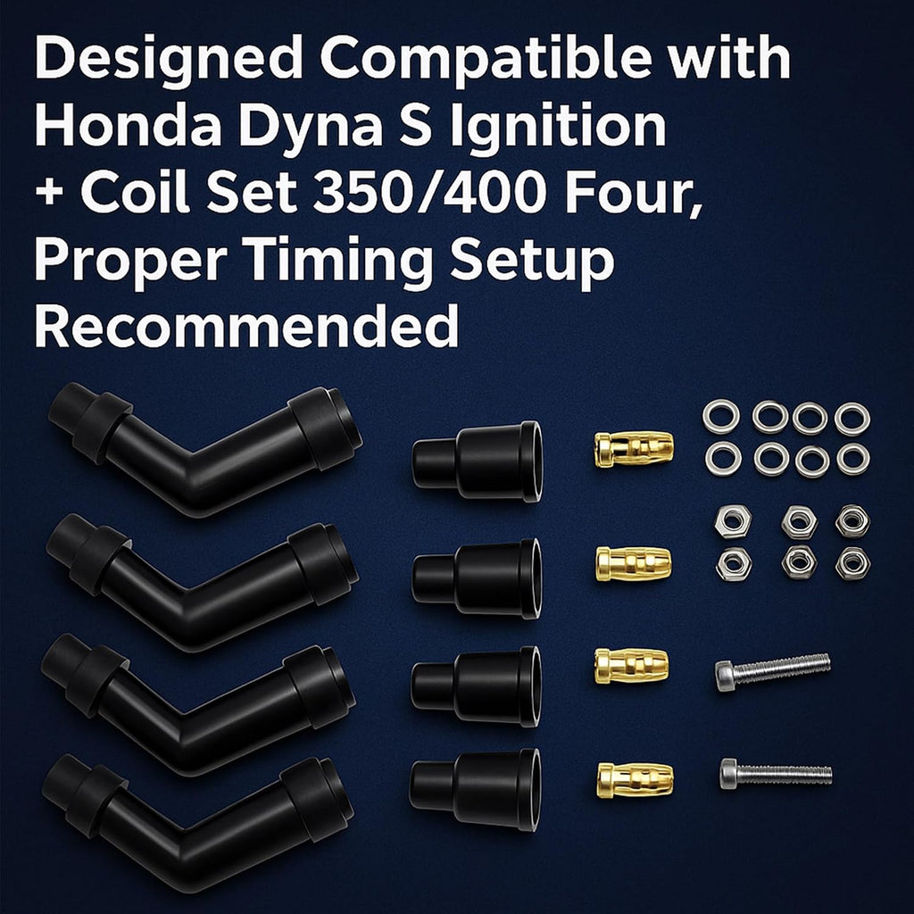 Electronic Ignition Kit Compatible with Honda Dyna S CB500 CB550 CB750 (1969-1978), Includes Ignition DS1-2, 5-Ohm Coil DC8-1 & DW-200 Plug Wires