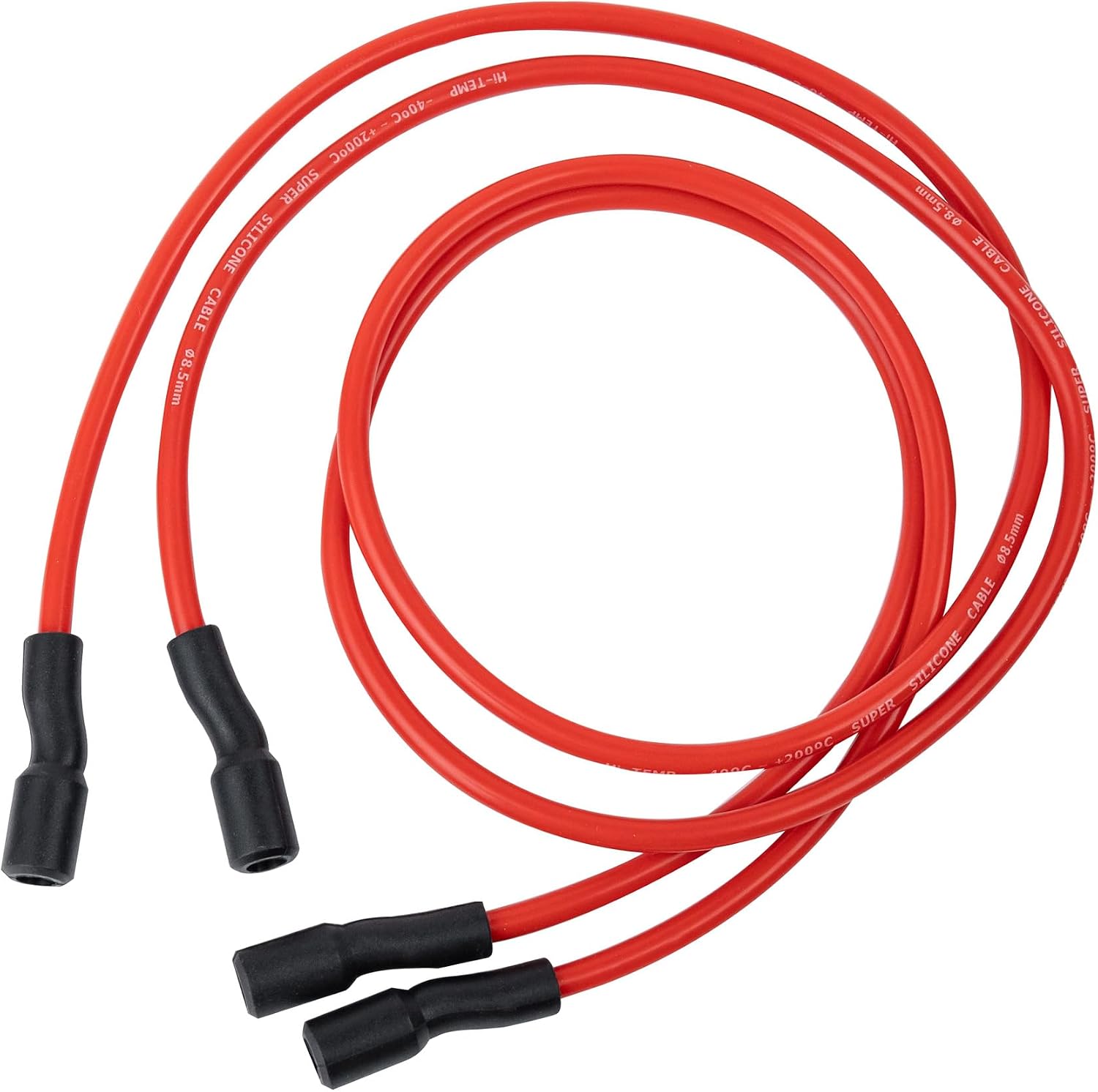 3 Ohm Dual Output Ignition Coil with 7mm Red Wires, Compatible with Harley-Davidson Dyna DC1-1 DW-300, for Motorcycles Point or Electronic Ignition Systems